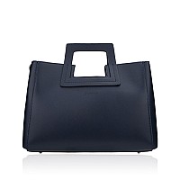 Large Smooth Leather Tote Marine